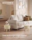 Poef met Opbergruimte – Rond – Teddy – Houten Poten – Lichtkaki