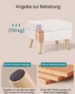 Poef met Opbergruimte – Rechthoekig – Teddy – Houten Poten – Warmwit