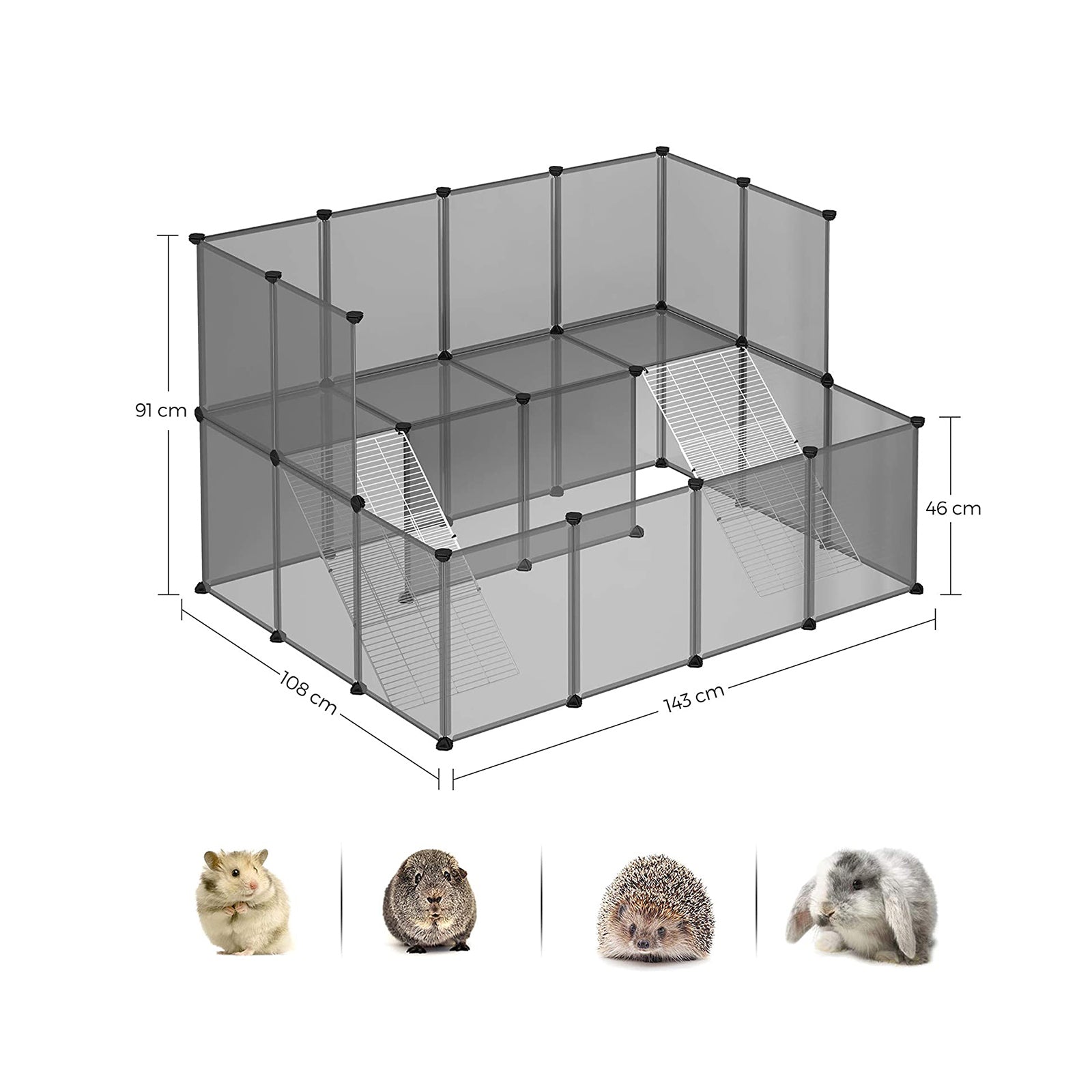 Tierhaus - Tierkäfig - Tieraufenthalt - für kleine Tiere - grau