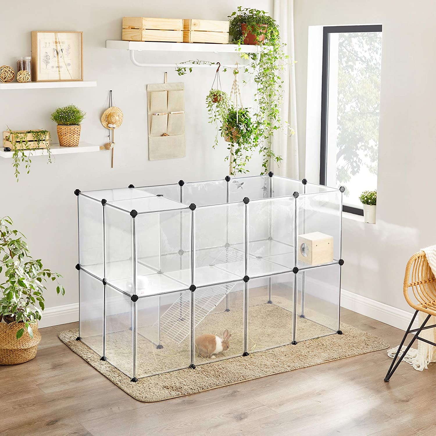 Tierkäfig - Außengehäuse für Hamster, Meerschweinchen, Kaninchen - transparent