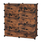 Schuhregal - Plankensystem - 10 Fächer - Holzaussehen - braun
