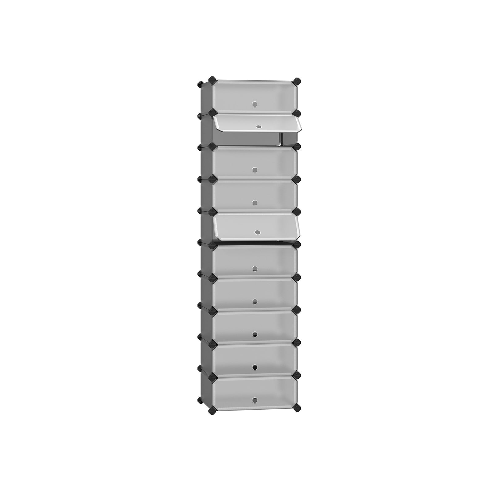 Schuhregal - Plankensystem - 10 Fächer - Holzaussehen - braun