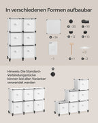 Würfelschrank - Lagerschrank - mit 6 Fächern und 6 Kisten - einfach zu montieren - Weiß