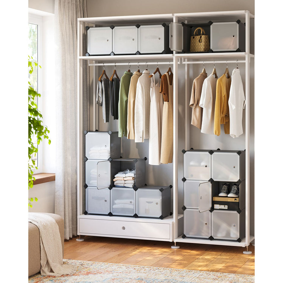 Würfelschrank - Lagerschrank - Türen - Grau