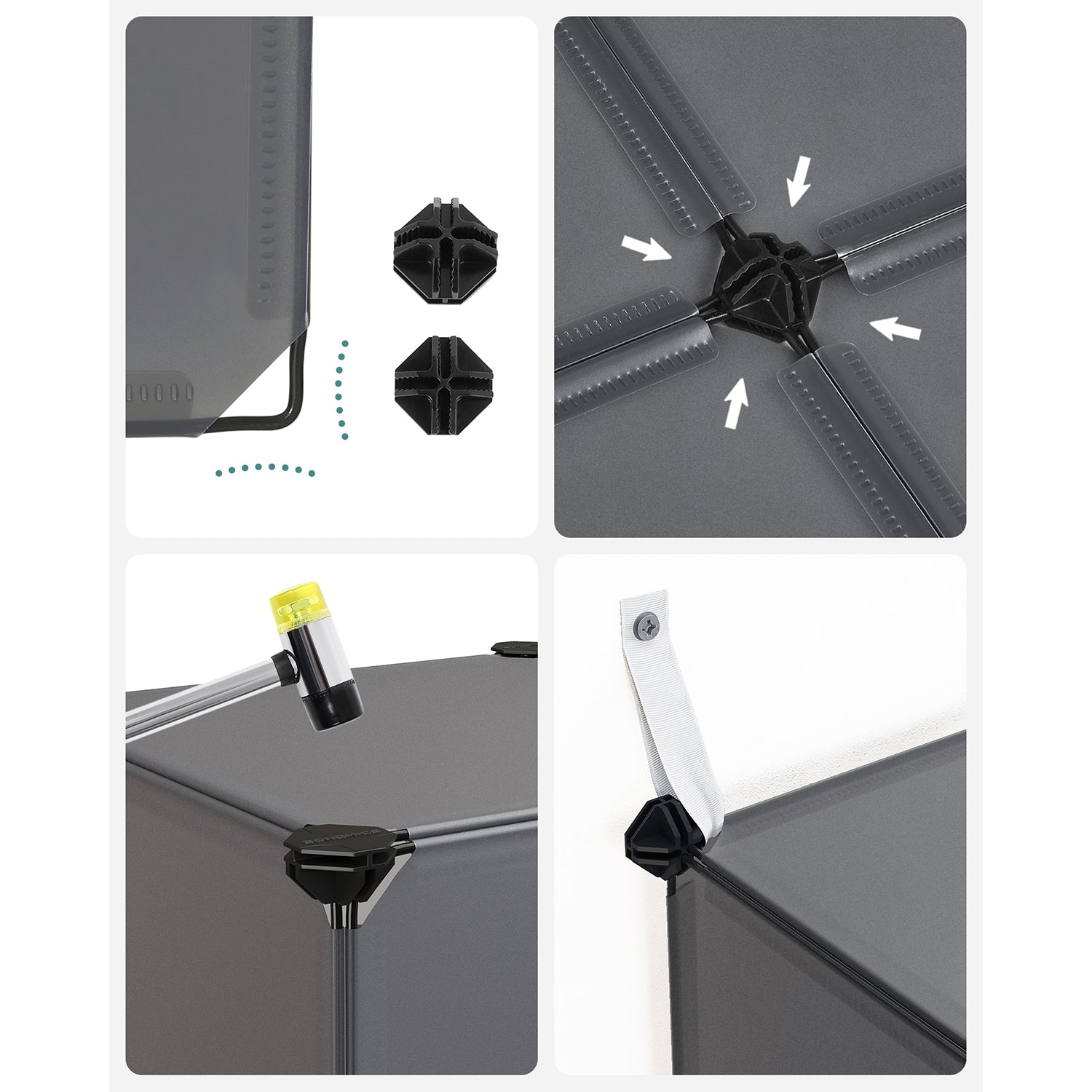 Würfelschrank - Lagerschrank - Türen - Grau