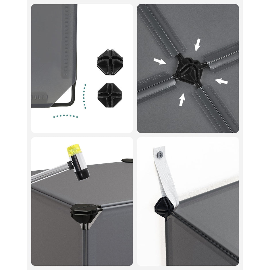 Würfelschrank - Lagerschrank - Türen - Grau