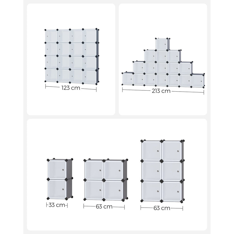 Würfelschrank - Lagerschrank - Türen - Grau