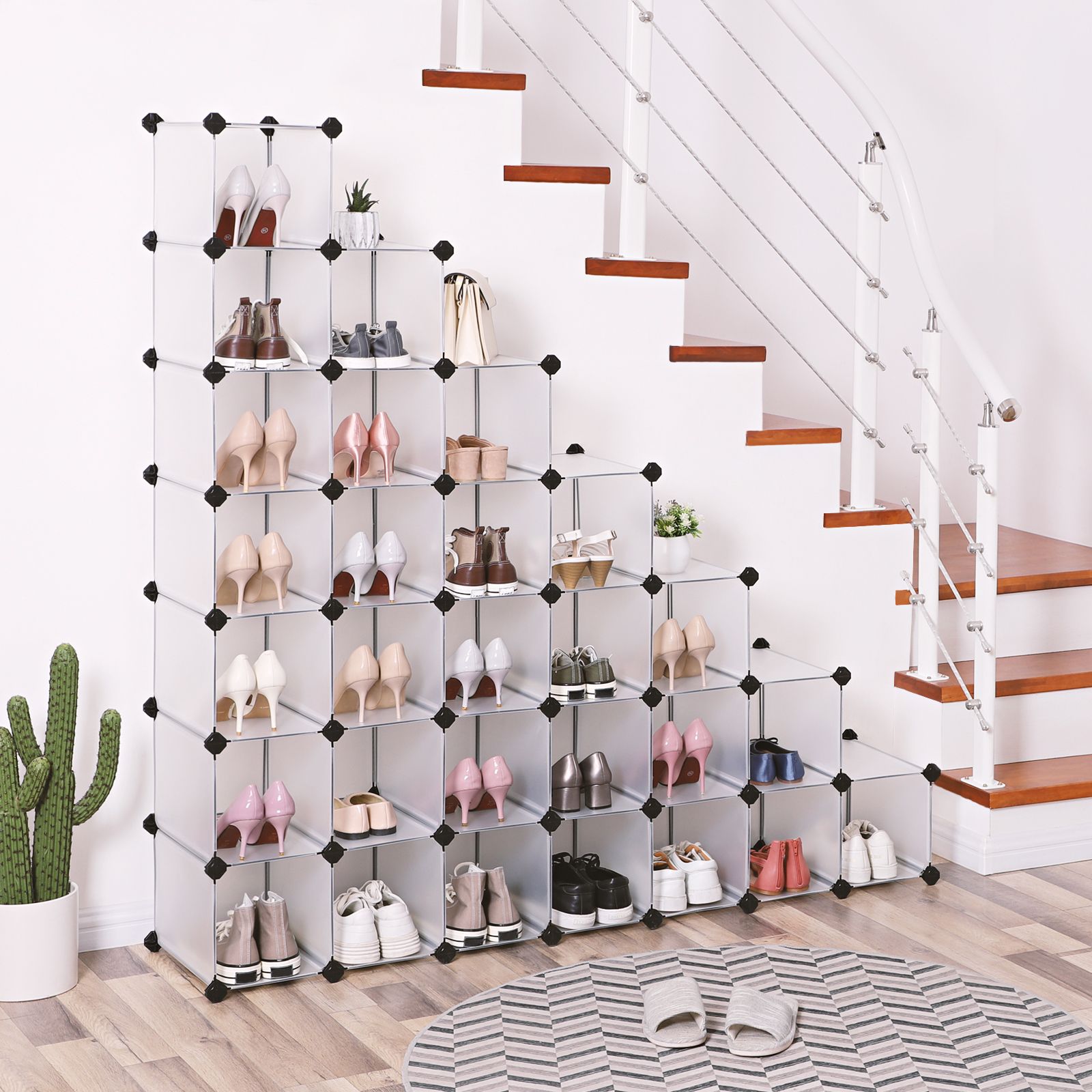 Würfelschrank - Lagerschrank - 32 Fächer - transparentes Design