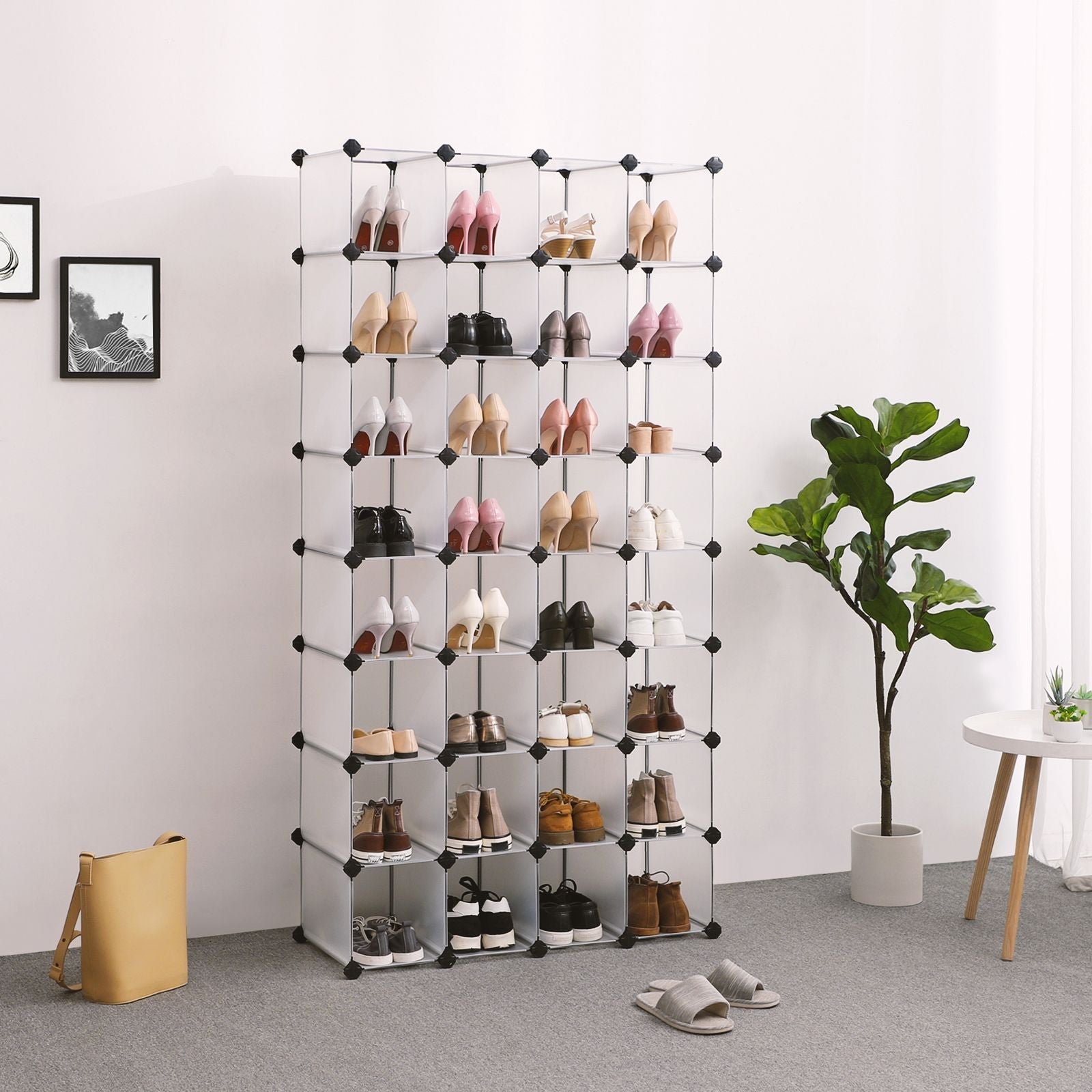 Würfelschrank - Lagerschrank - 32 Fächer - transparentes Design