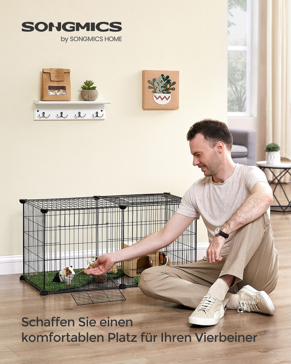 Kleiner Tierkäfig - 82 x 41 x 41 cm - mit 2 Türen - l