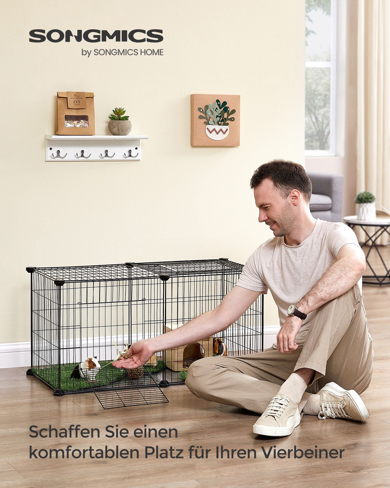 Kleiner Tierkäfig - 82 x 41 x 41 cm - mit 2 Türen - l