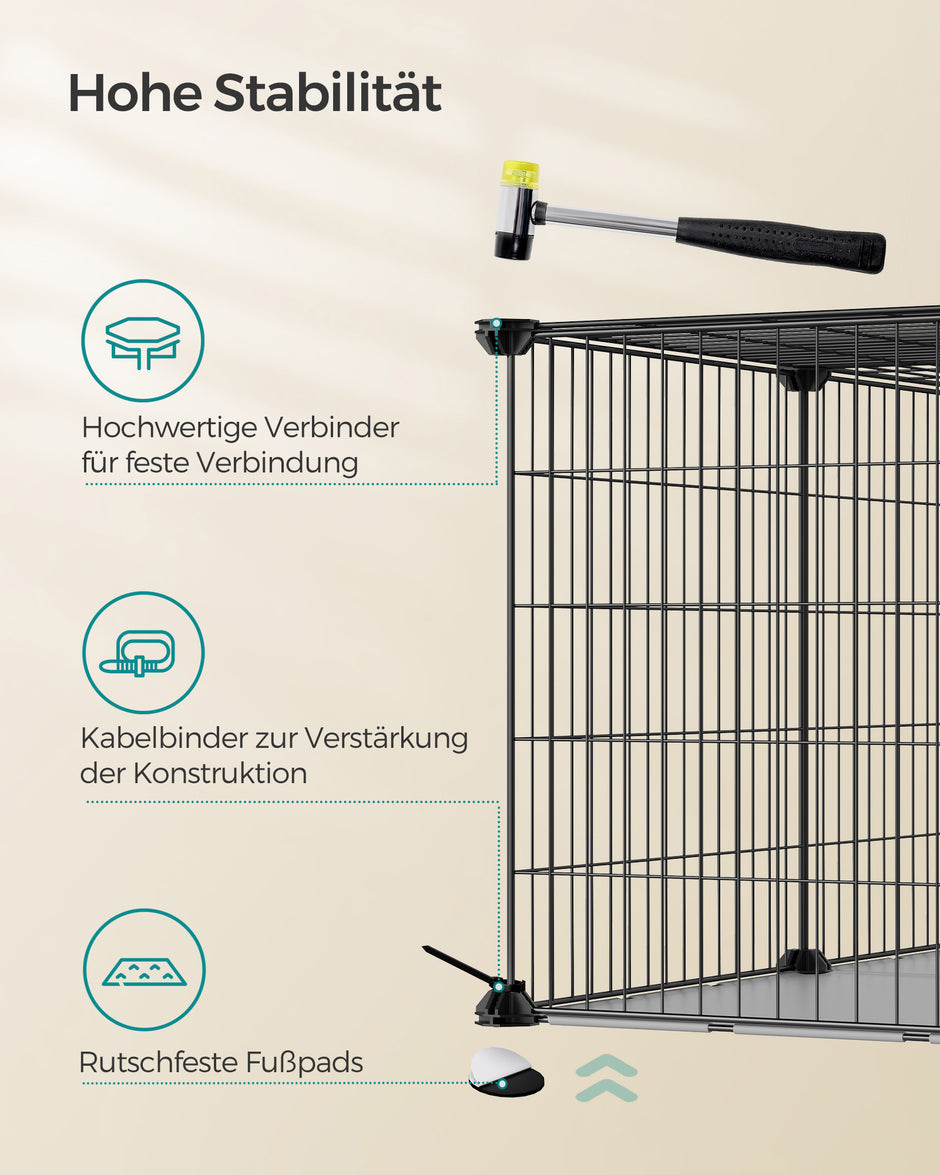 Kleiner Tierkäfig - 82 x 41 x 41 cm - mit 2 Türen - l