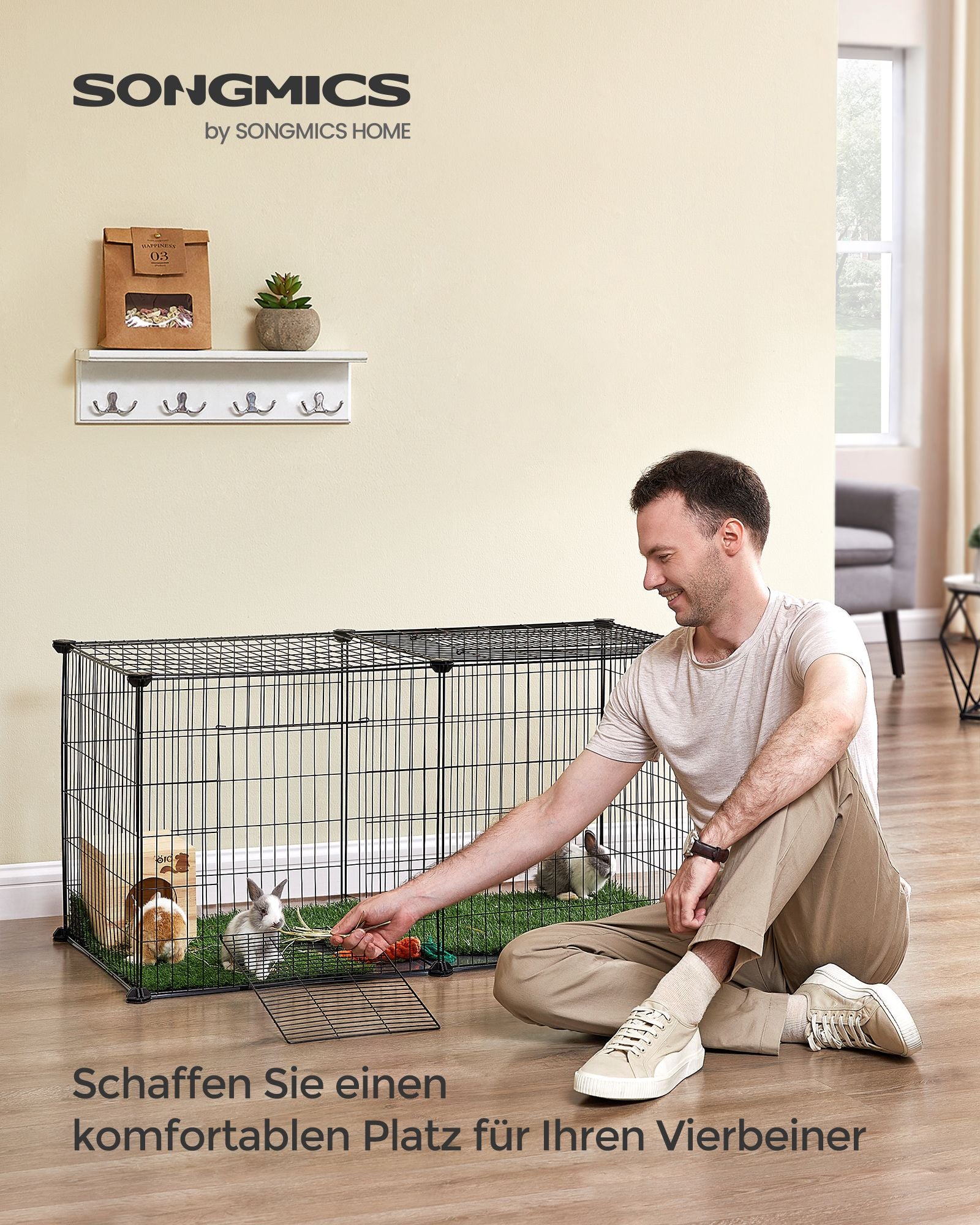 Kleiner Tierkäfig - 102 x 51 x 51 cm - mit 2 Türen - xl