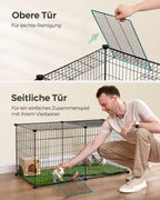 Kleiner Tierkäfig - 102 x 51 x 51 cm - mit 2 Türen - xl