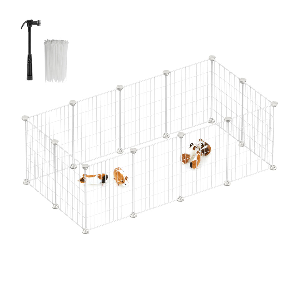 Konijnenren – Modulaire Metalen Panelen – DIY – 144,6 x 74,2 x 46,4 cm – Wit