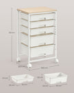 Rolwagen - Met Schuifladen op Wielen - Wit - 39,5 x 28,5 x 63 cm