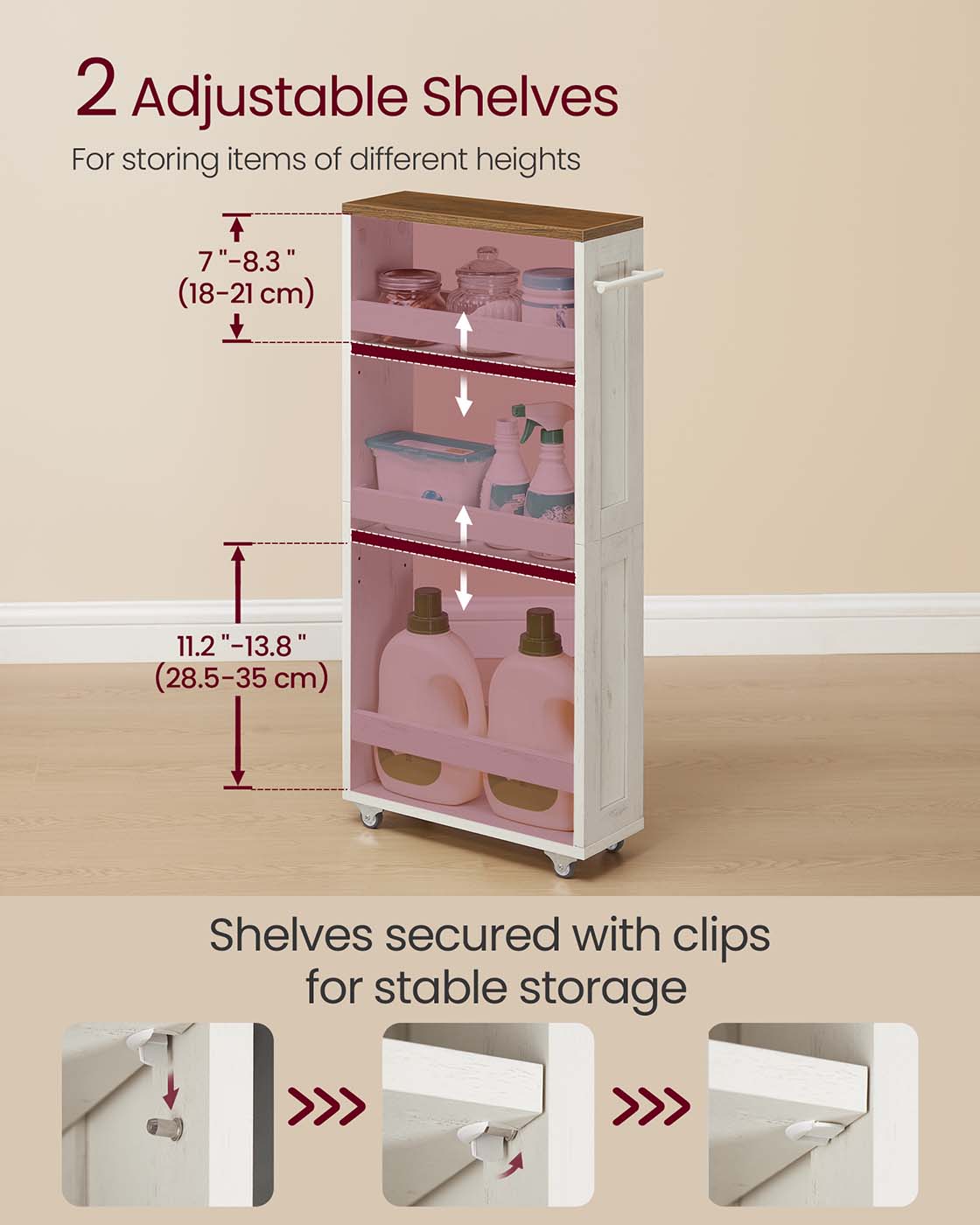 Wagen - schmal - 4 Level - Handle
