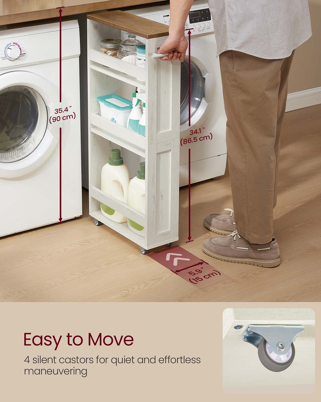 Wagen - schmal - 4 Level - Handle