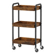 Serveertrolley - 3 Etages - Met Handgrepen - Op Wielen - Bruin
