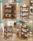 Trolley - 27,5 x 41,3 x 73 cm - Vintage bruin - Staal, MDF - Maximale belasting per plank 10 kg