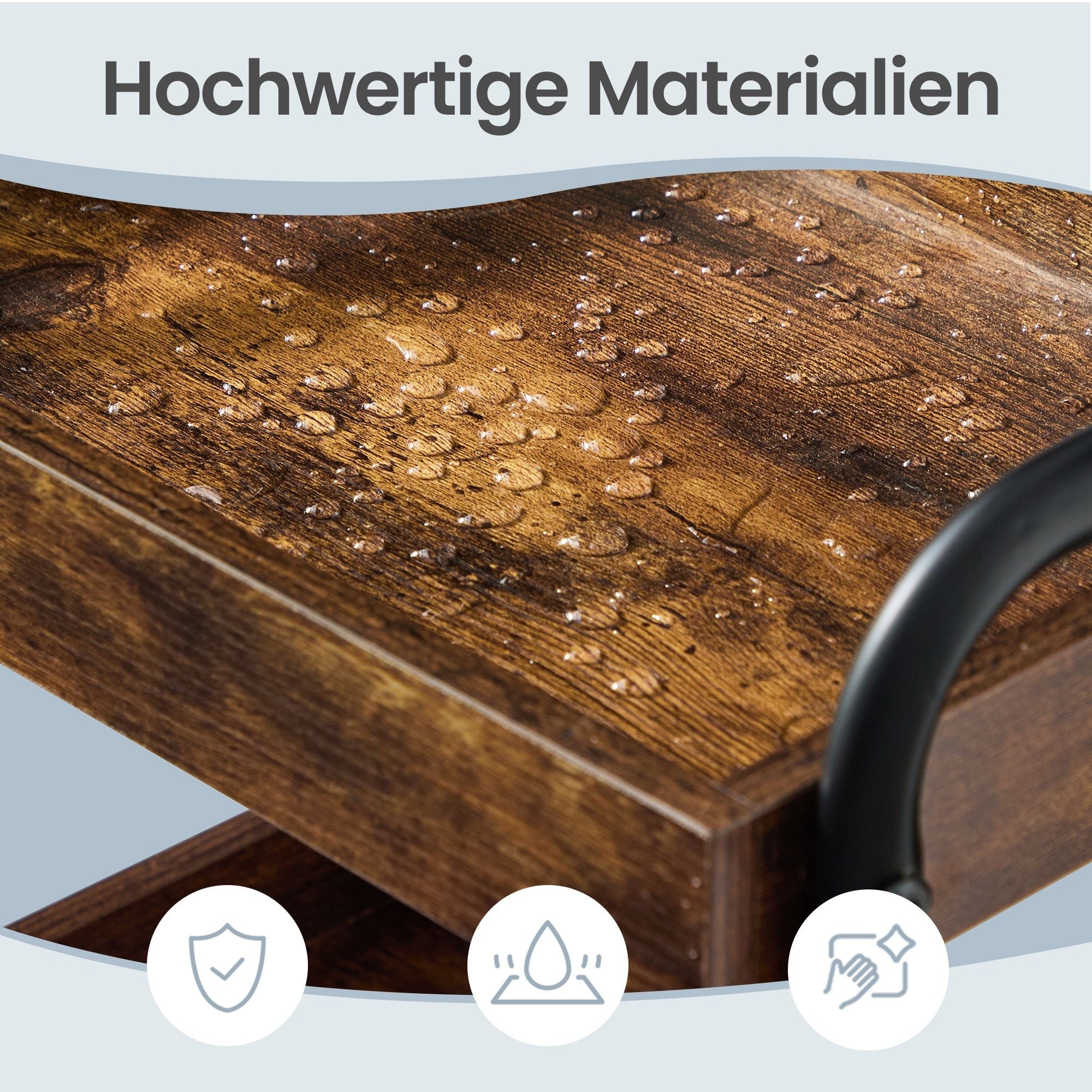 Serveertrolley - 3 Etages - Met Handgrepen - Op Wielen - Bruin