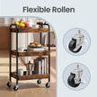 Serveertrolley - 3 Etages - Met Handgrepen - Op Wielen - Bruin