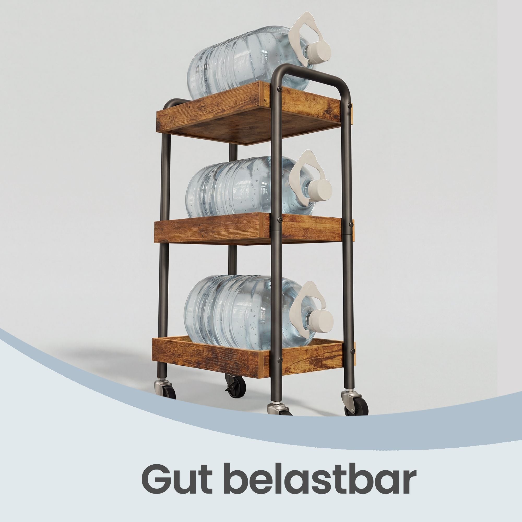 Serveertrolley - 3 Etages - Met Handgrepen - Op Wielen - Bruin