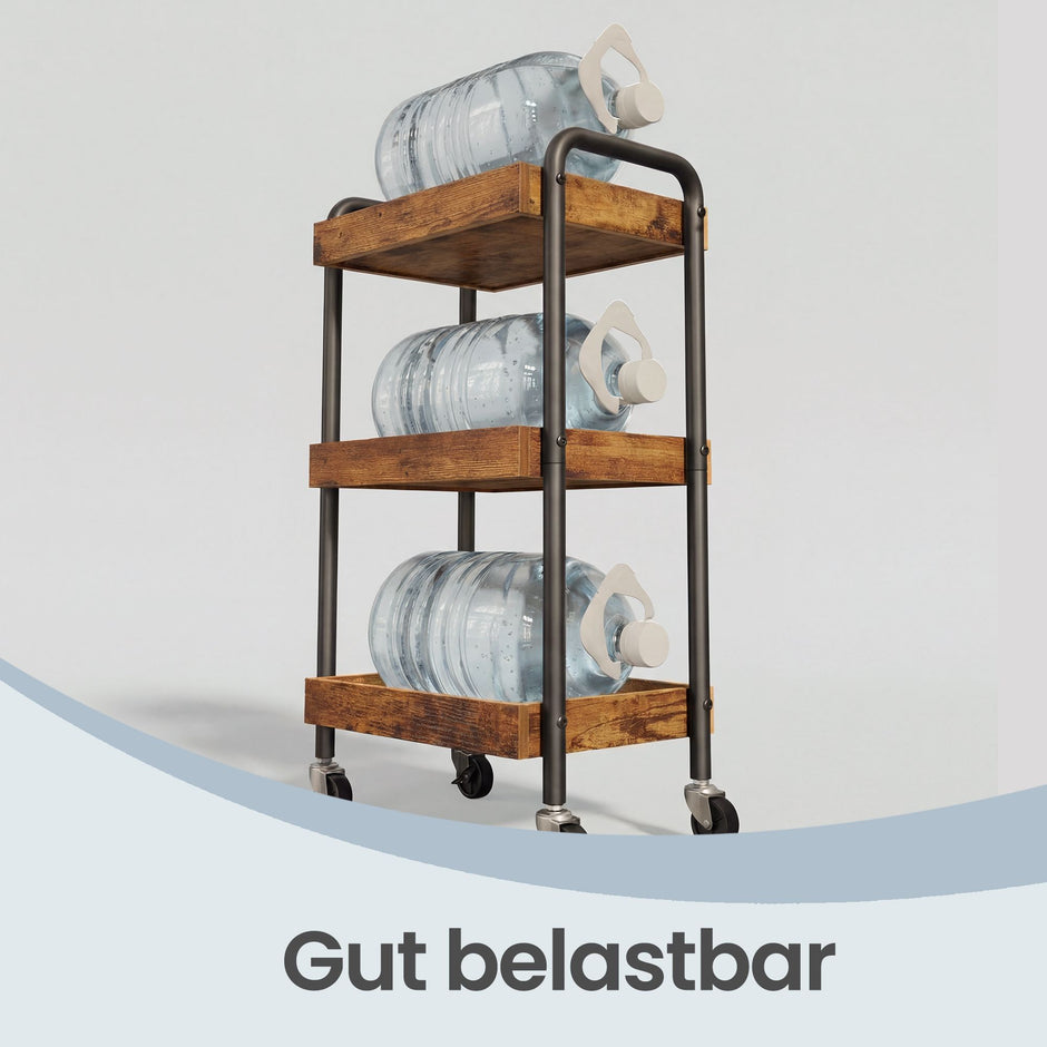 Serveertrolley - 3 Etages - Met Handgrepen - Op Wielen - Bruin
