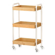 Serveertrolley - 3 Etages - Bamboe - Met Handgrepen - Beige