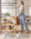 Rolwagen - 27,5 x 41,3 x 73 cm - Stalen frame - Natuurlijk beige - Maximale belasting per plank: 10 kg