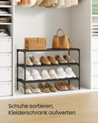 Schoenenrek - 3 Etages - Stapelbaar - Ruimtebesparend - Zwart