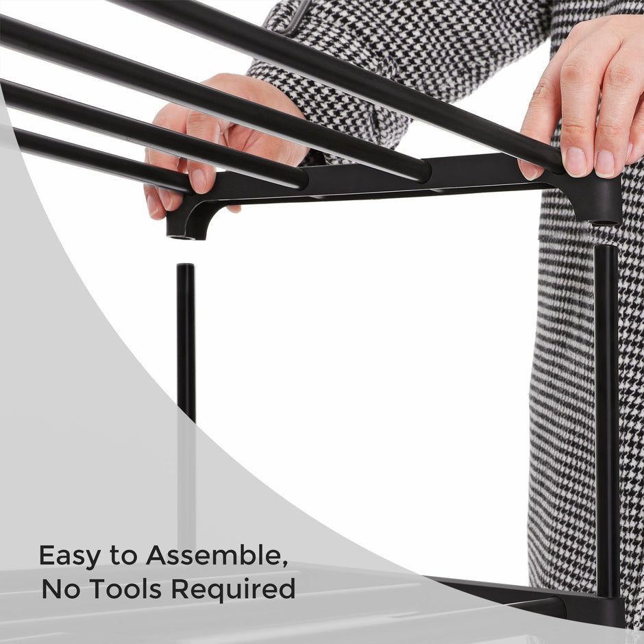 Schuhregal - 3 -Layer -Lagerregal - Stahl - Schwarz