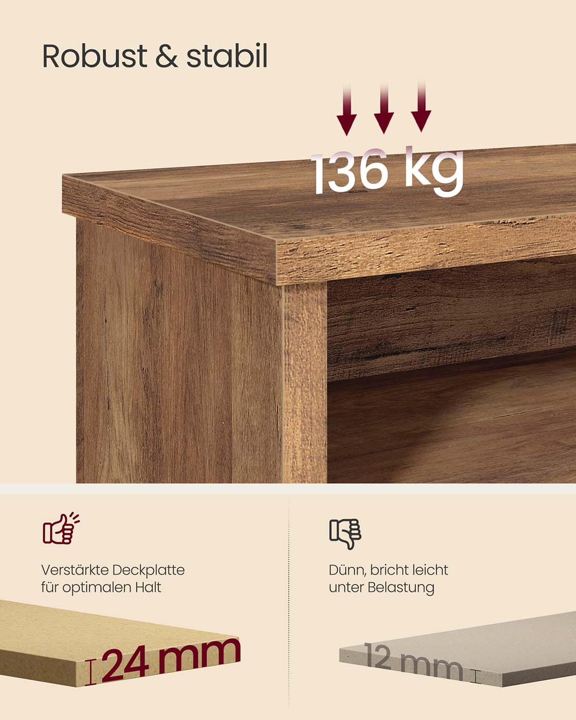 Schoenenbank – Opbergruimte en Verstelbare Planken – Hout – Hal of Entree