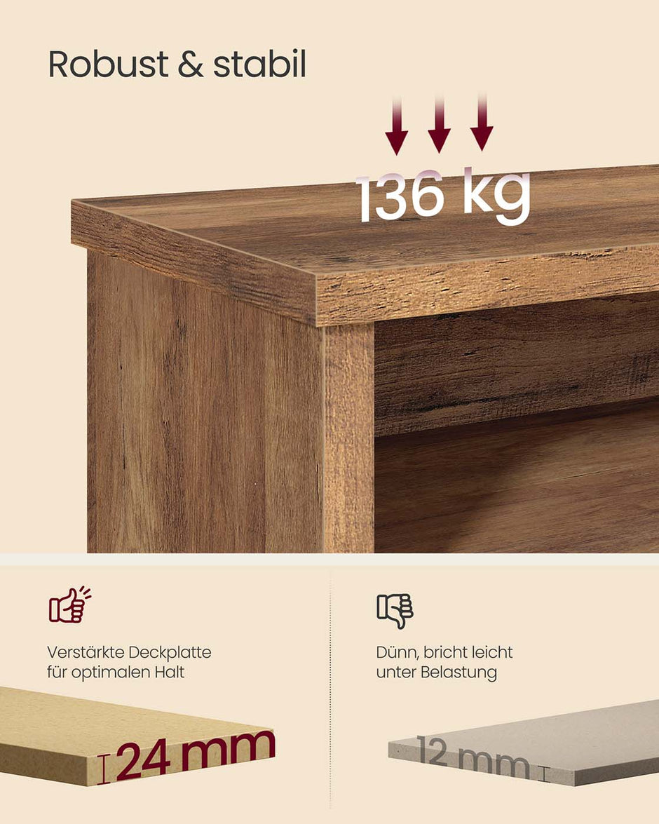 Schoenenkast – Honingbruin – 29,5 x 100 x 50 cm – Tot max. 136 kg belastbaar