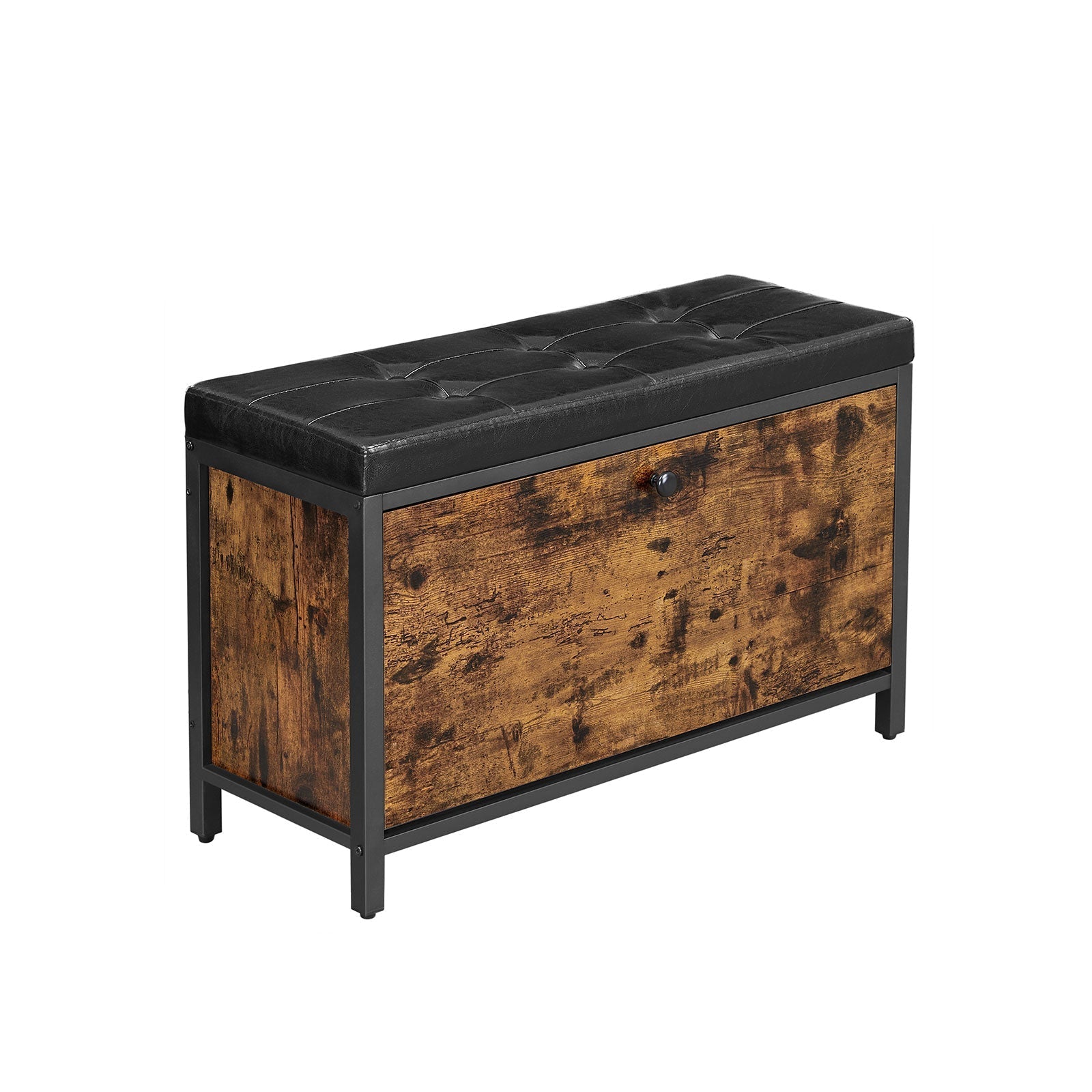 Schuhsofa - Schuhschrank mit Ventil - Vintage -Design - braun/schwarz