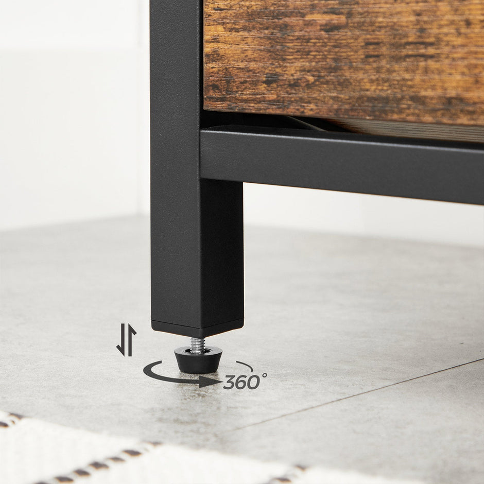 Schuhsofa - Schuhschrank mit Ventil - Vintage -Design - braun/schwarz