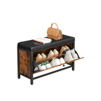 Schuhsofa - Schuhschrank mit Ventil - Vintage -Design - braun/schwarz