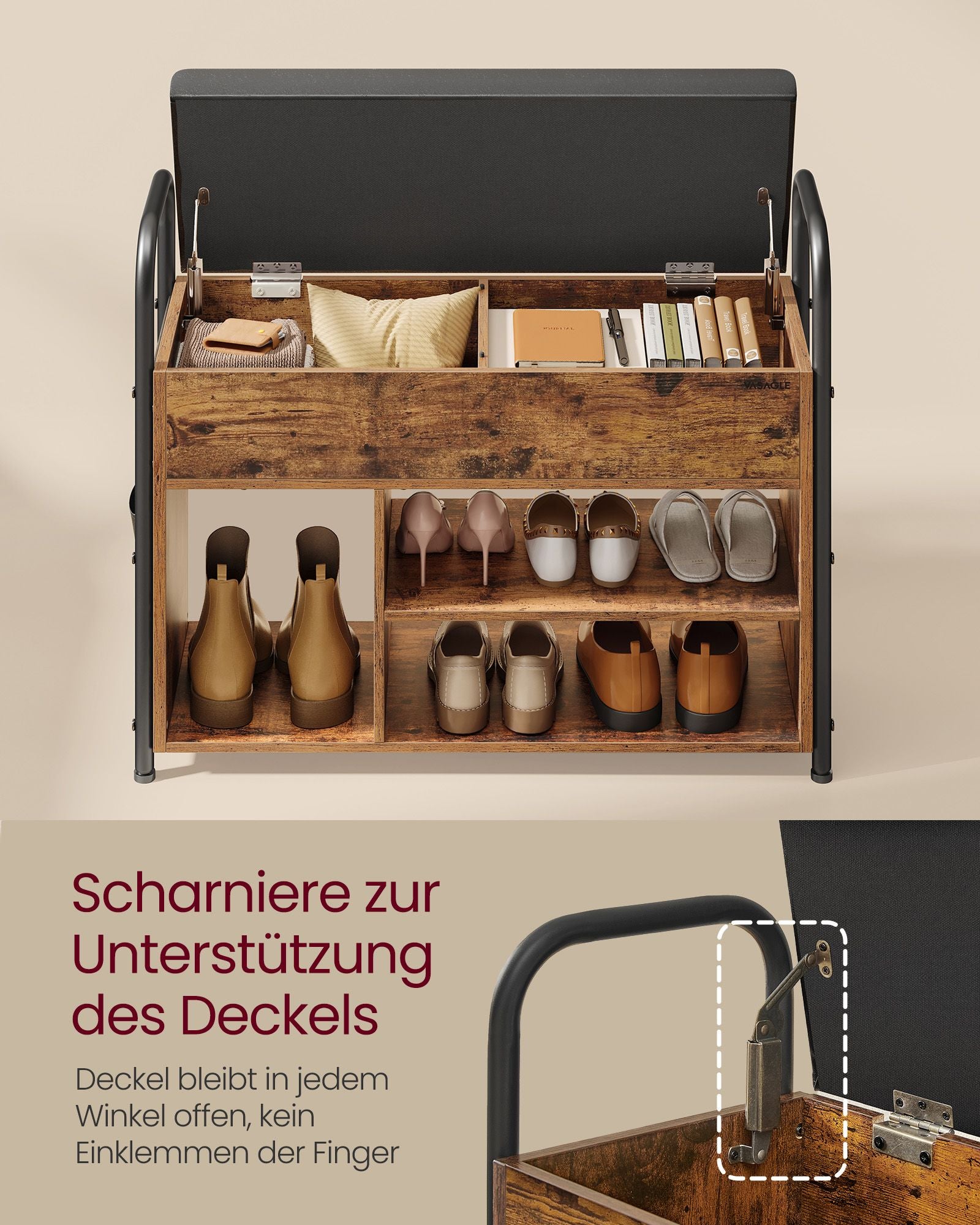 Schuhbank - mit Sitzgelegenheiten und Griffen - 80,6 cm breit