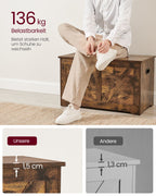 Bank - mit Stauraum - Scheunenstil - Vintage Brown