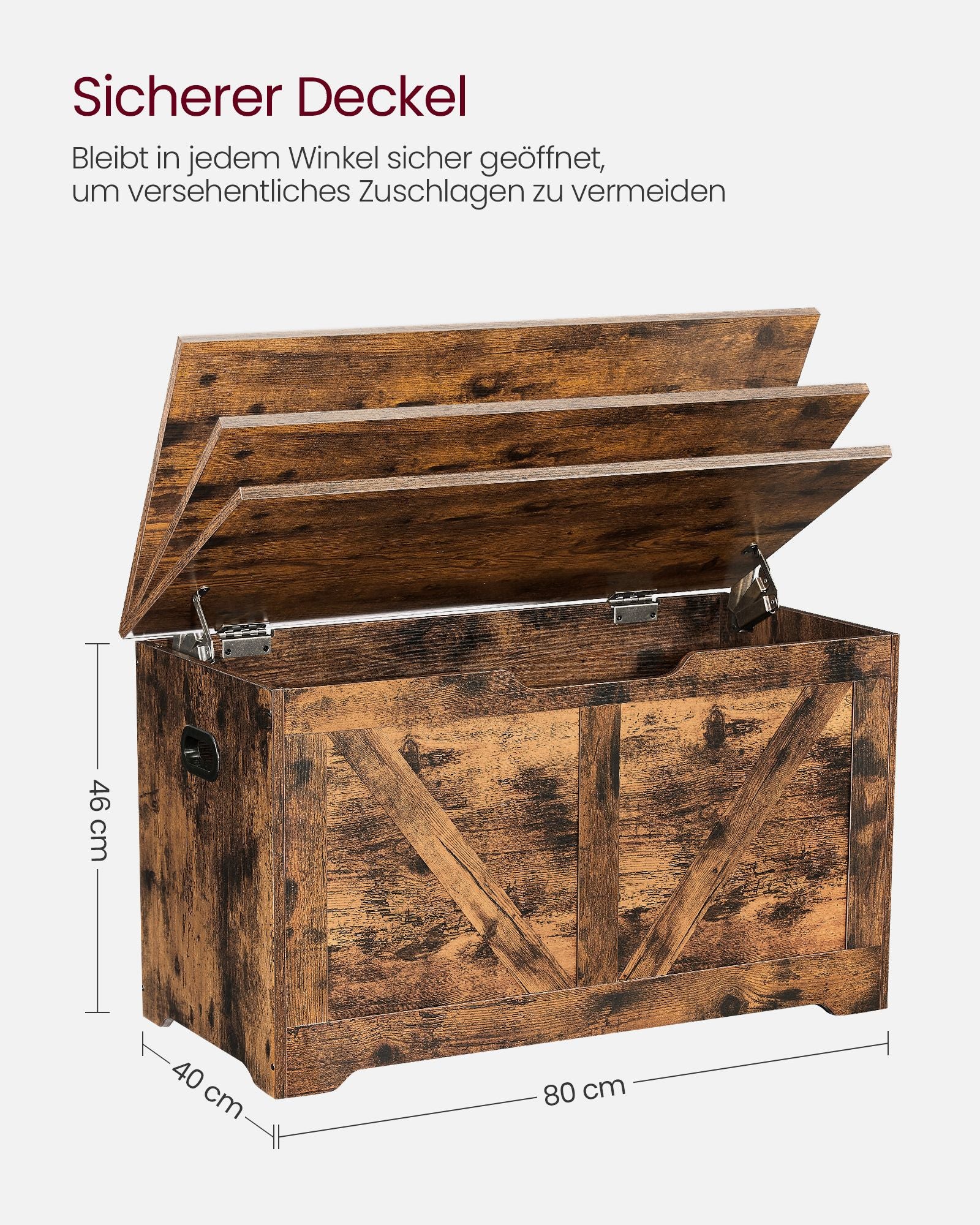 Bank - mit Stauraum - Scheunenstil - Vintage Brown