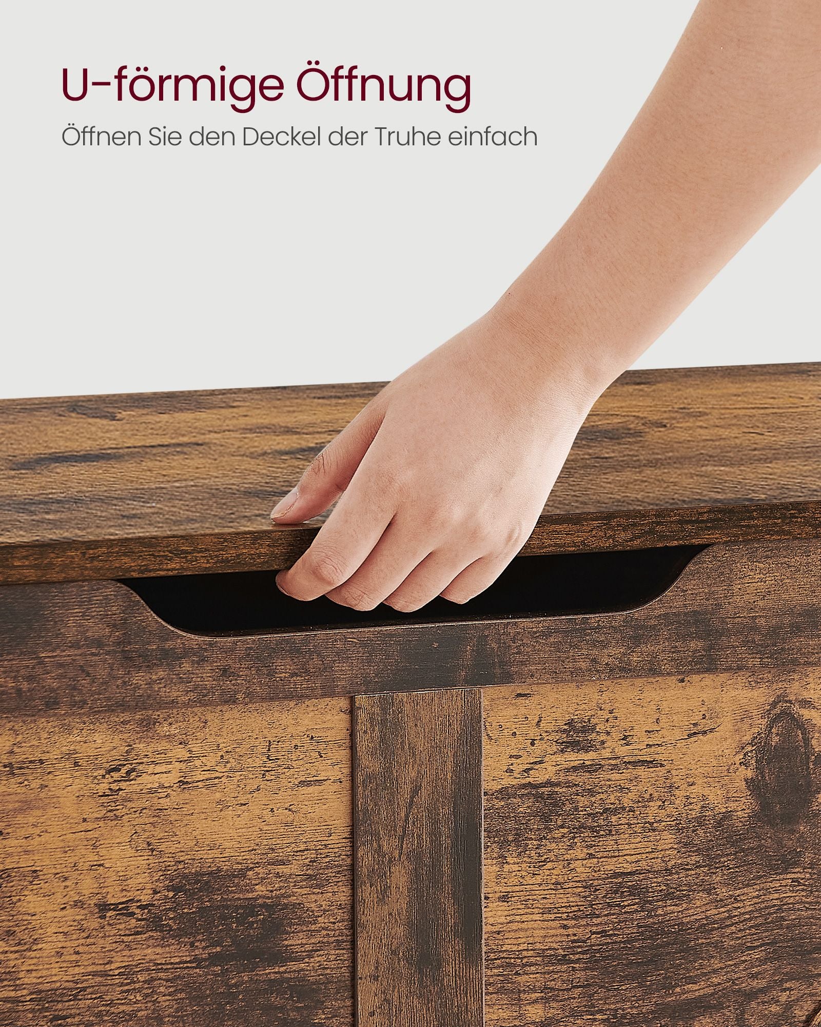 Bank - mit Stauraum - Scheunenstil - Vintage Brown