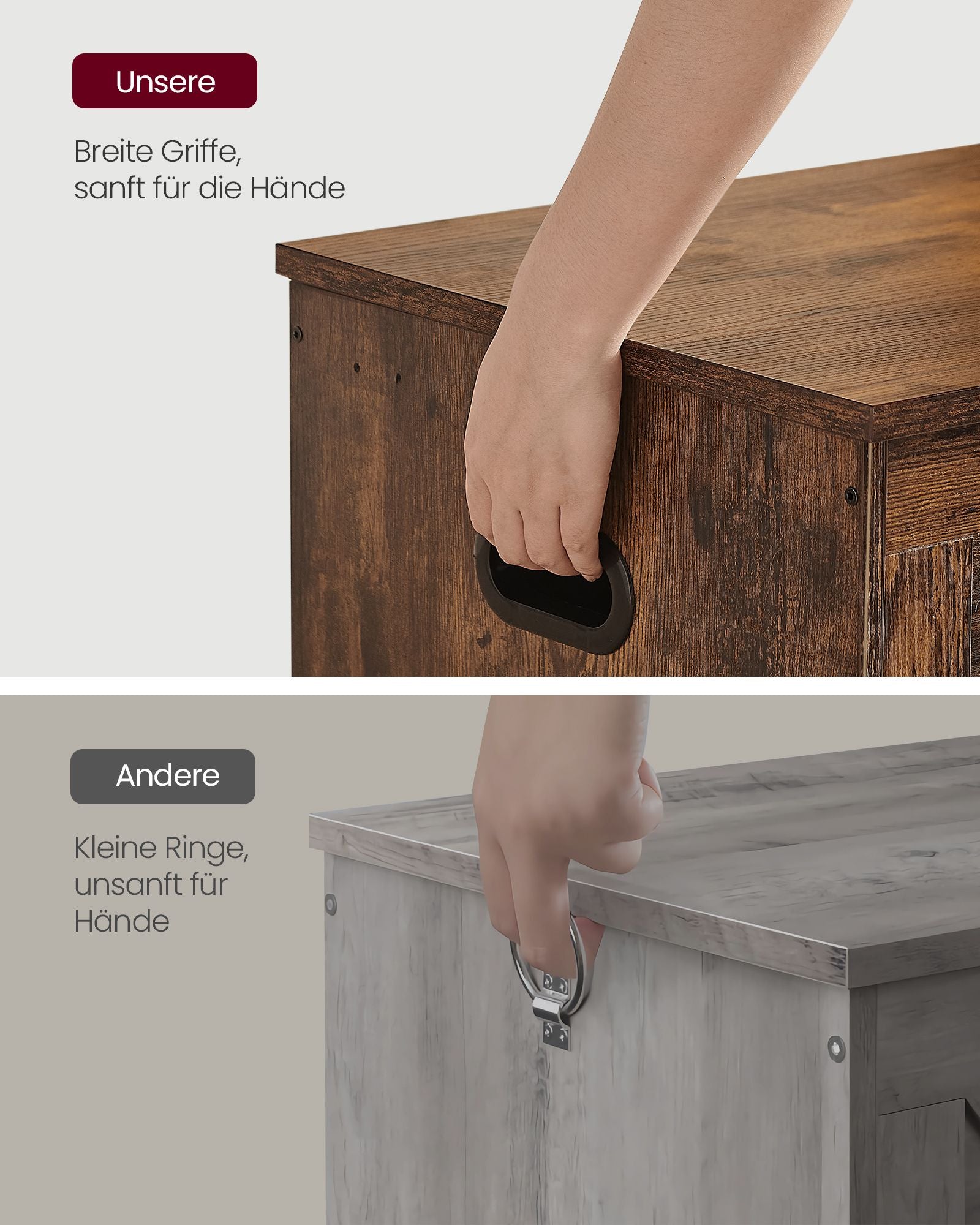 Bank - mit Stauraum - Scheunenstil - Vintage Brown