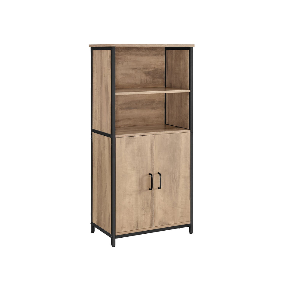 Sideboard - Küchenschrank mit 2 offenen Fächern - Bücherregal - Brown