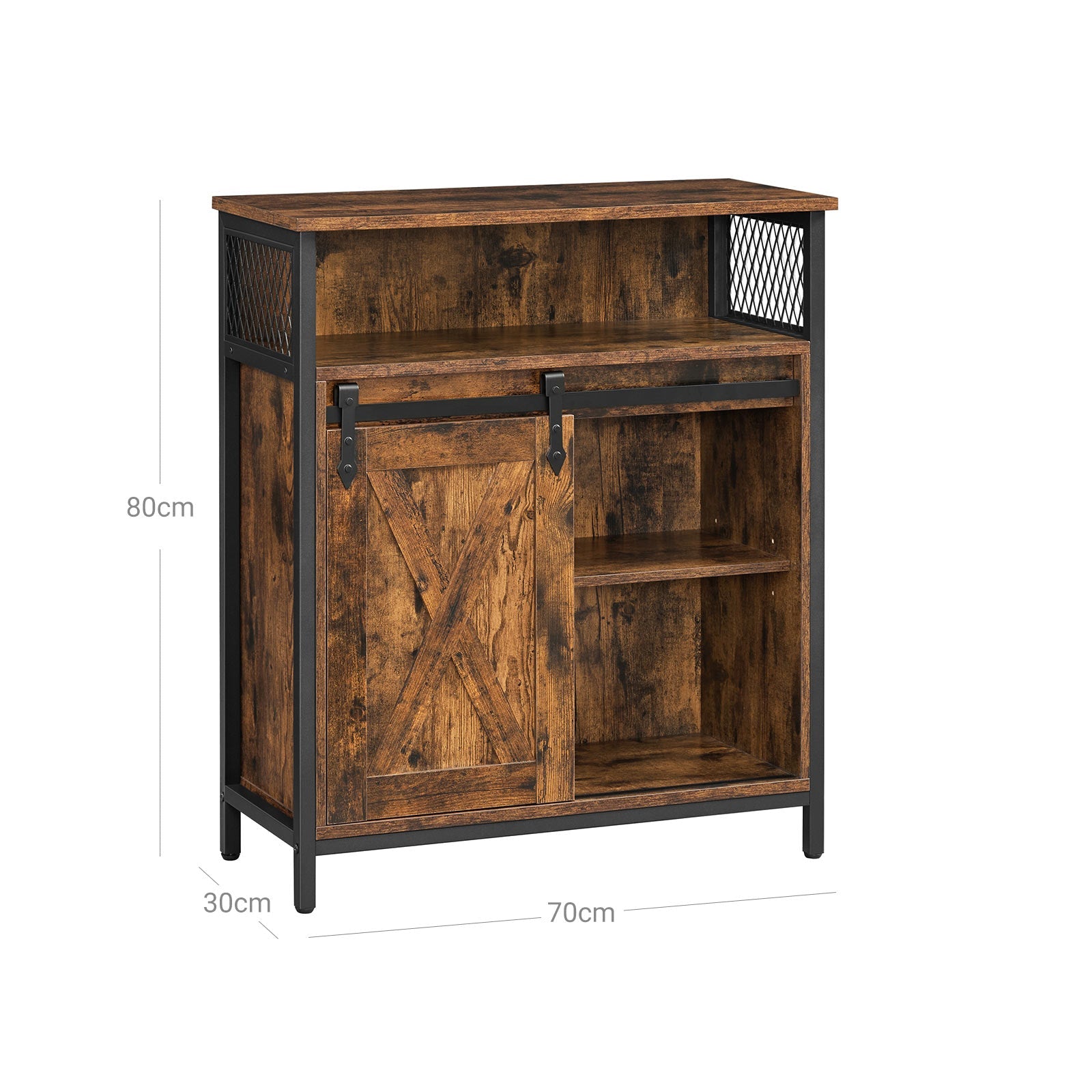 Pieperschrank - Küchenschrank - mit Schiebetür - braun
