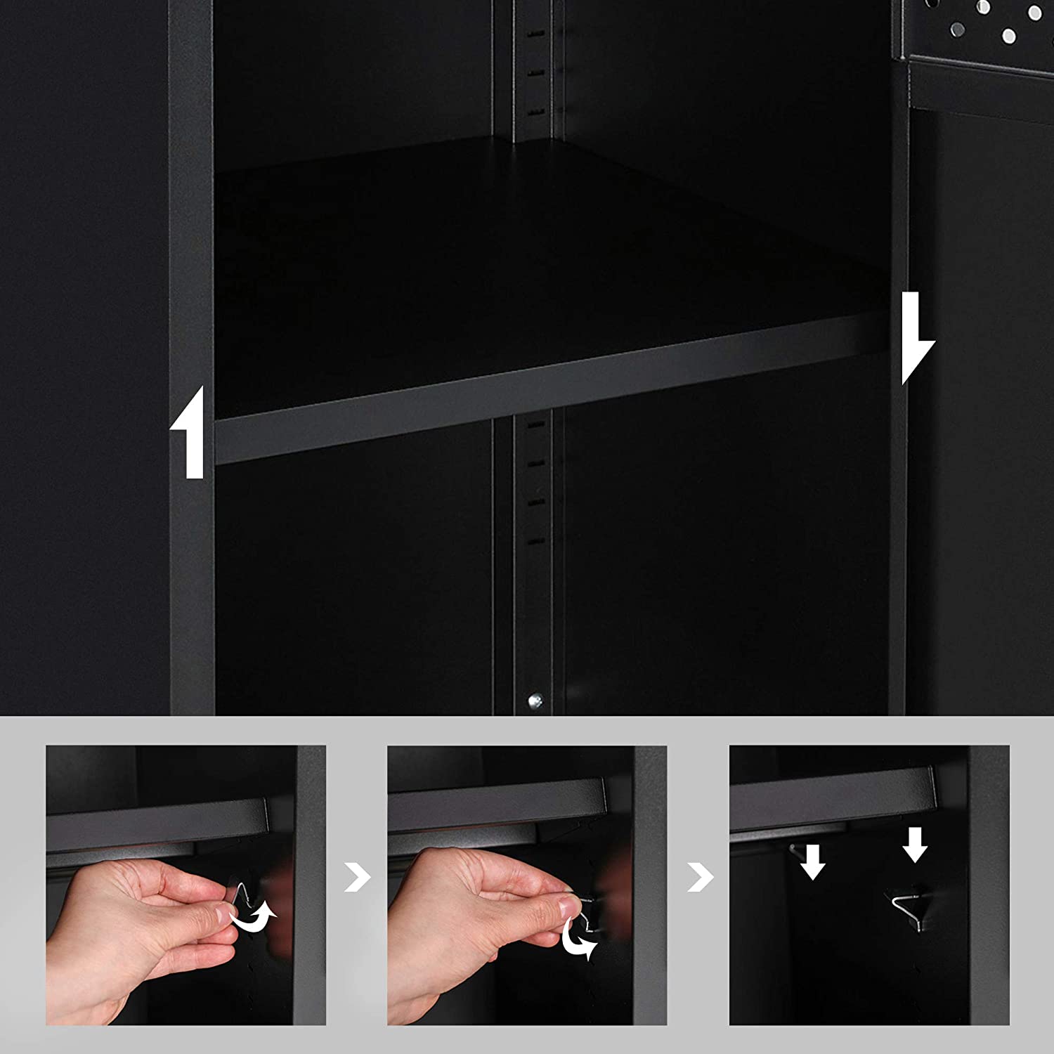 Aufbewahrungsschrank - Rylish Box - mit einstellbarem Brett - mit Tür - schwarz / braun