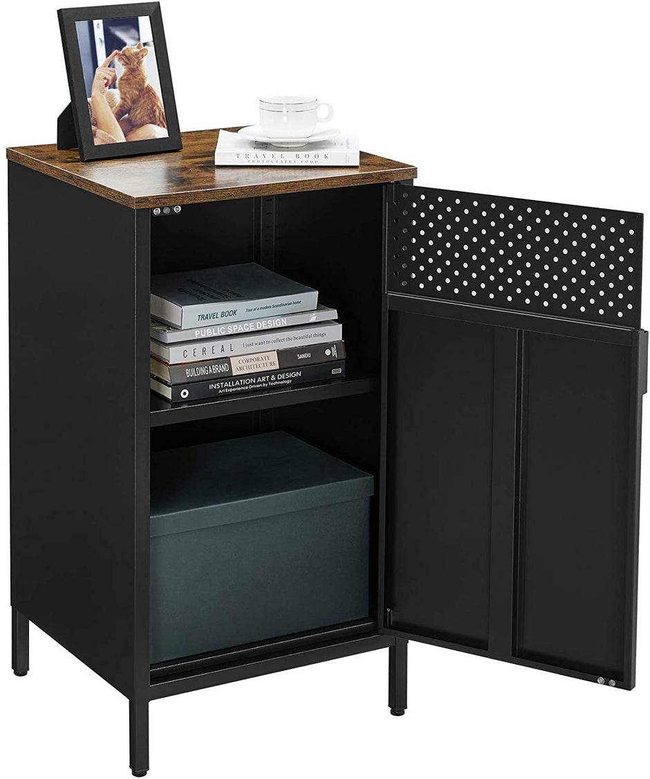 Aufbewahrungsschrank - Rylish Box - mit einstellbarem Brett - mit Tür - schwarz / braun