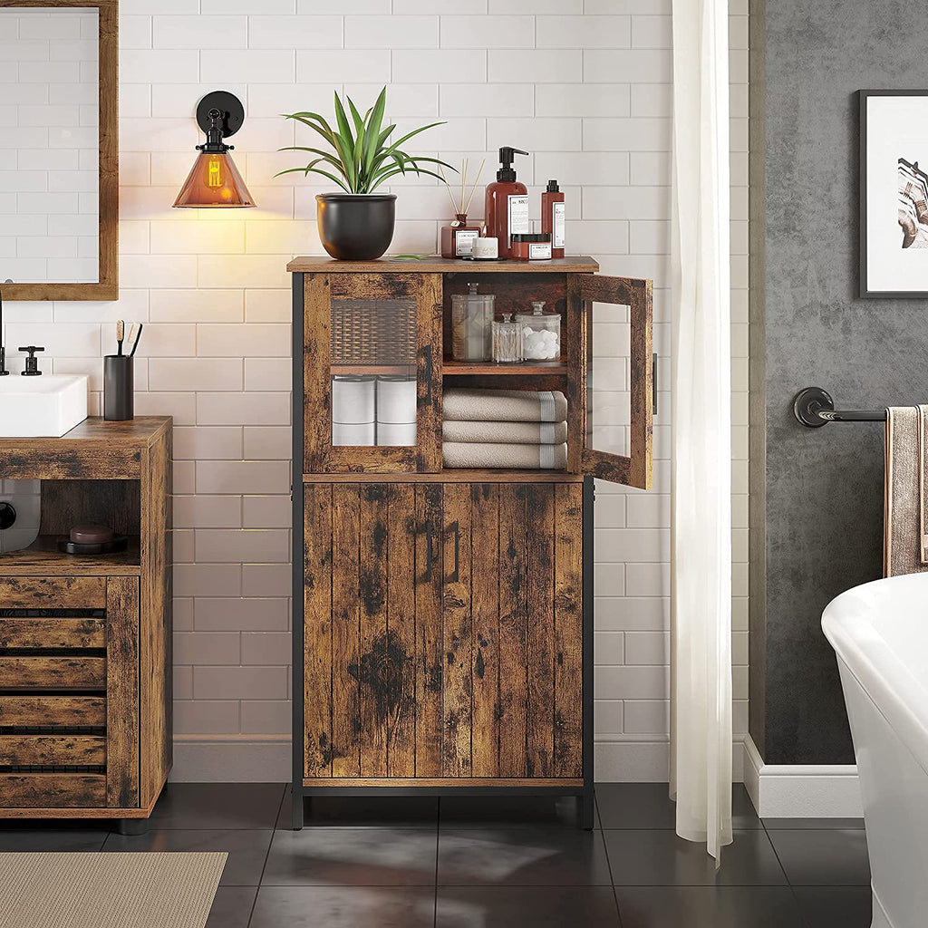 Badezimmermöbel - Kommode - Lagerschrank - Verstellbares Tafel - Stahlrahmen