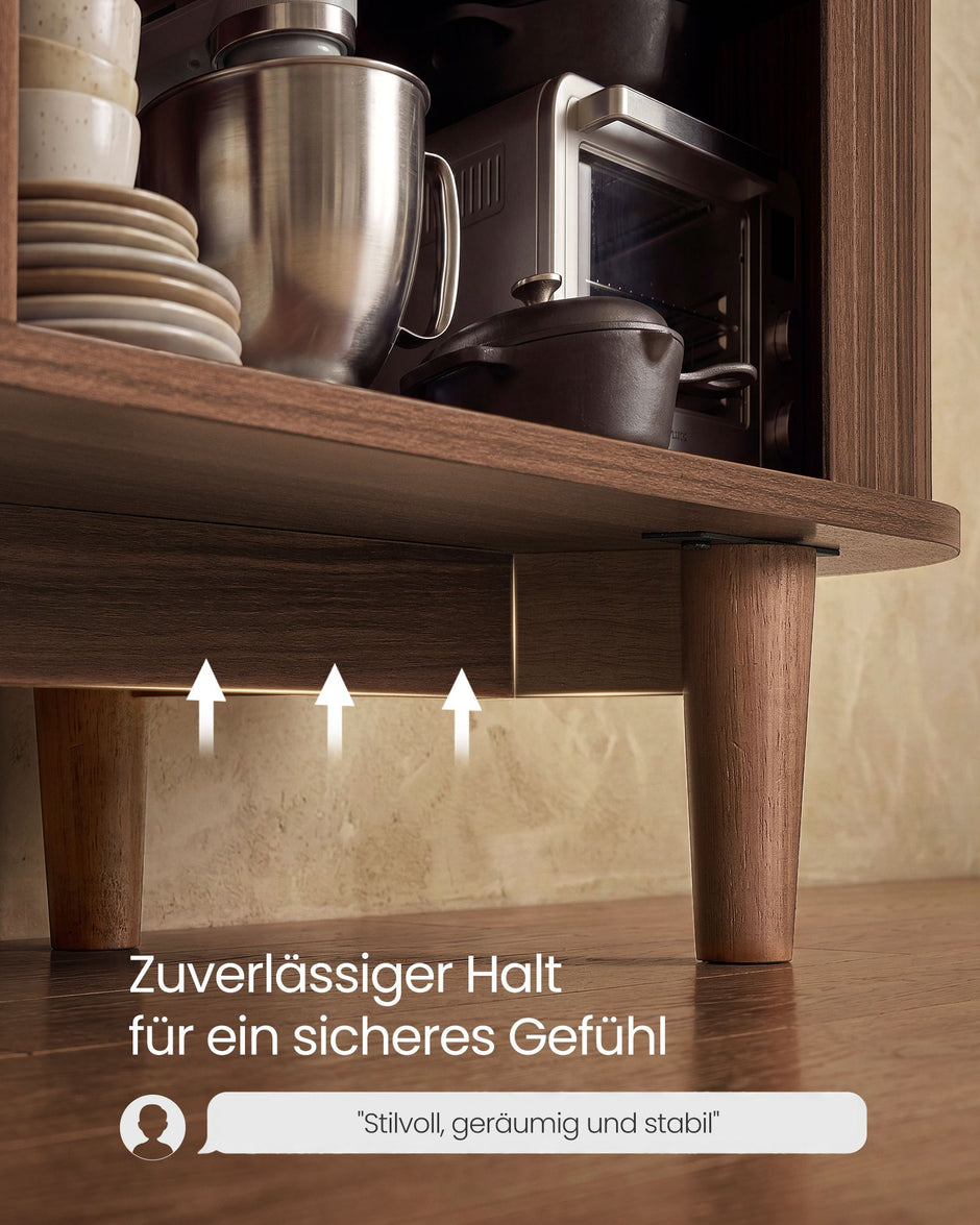 Dressoir - Met Schuifdeuren en Verstelbare Planken - Kastanjebruin - 100 x 40 x 75 cm