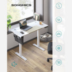 SIT STEIL TECHTECH DECK - Computertabelle - Höhe einstellbar - mit Rädern - 120 cm x 60 cm - Weiß