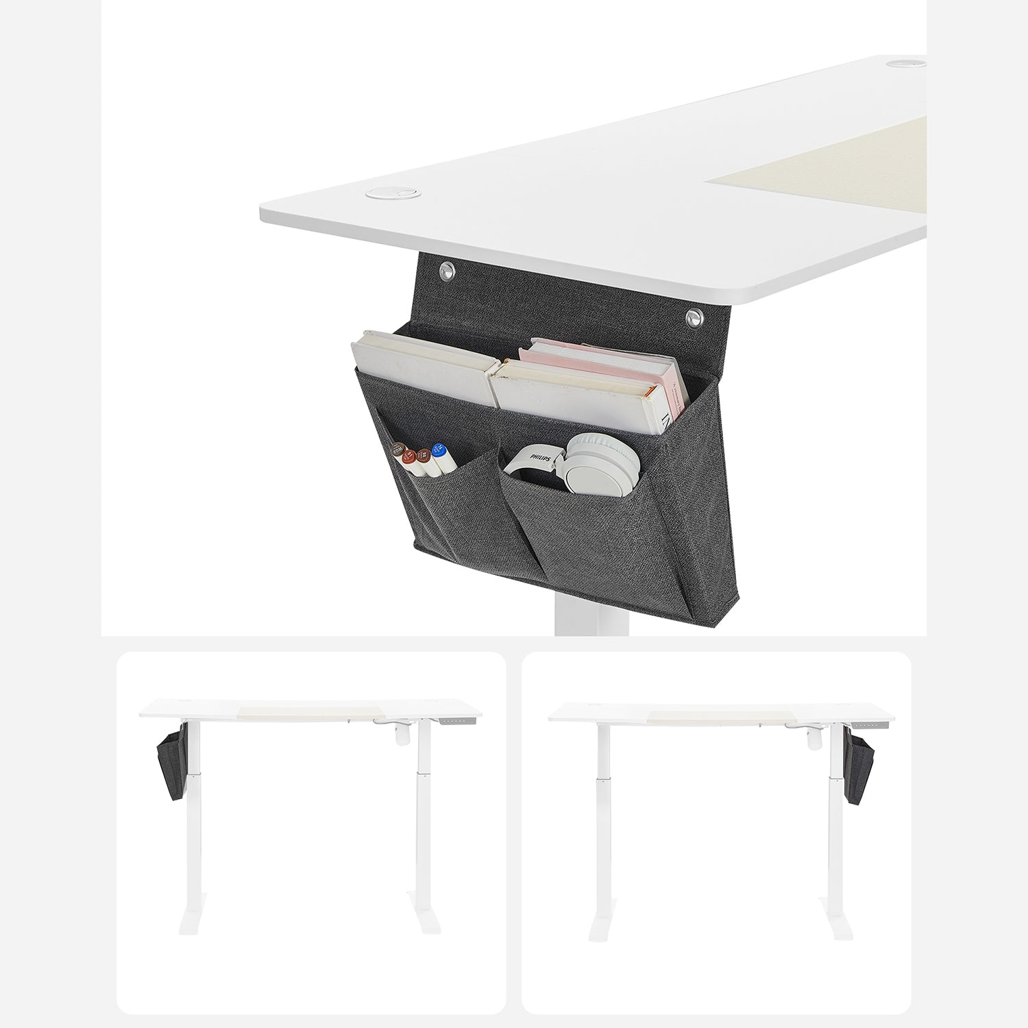 SIT STEIL TECHTECH DECK - Computertabelle - Höhe einstellbar - mit Rädern - 120 cm x 60 cm - Weiß